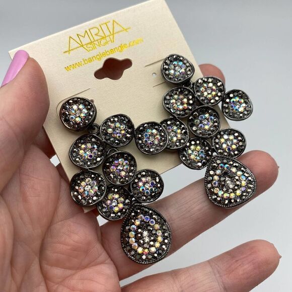 Amrita Singh Austrian Crystal Statement Earrings - Picture 4 of 7